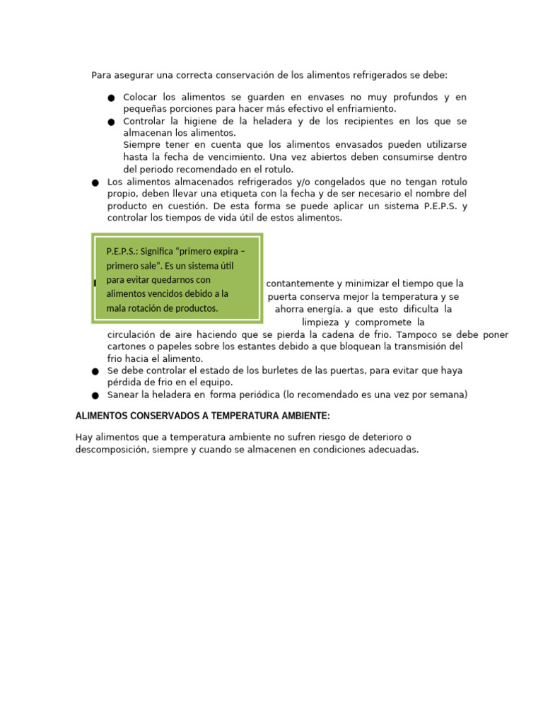 Consejos para la Conservación de Alimentos | PDF | Alimentos | Cocinando