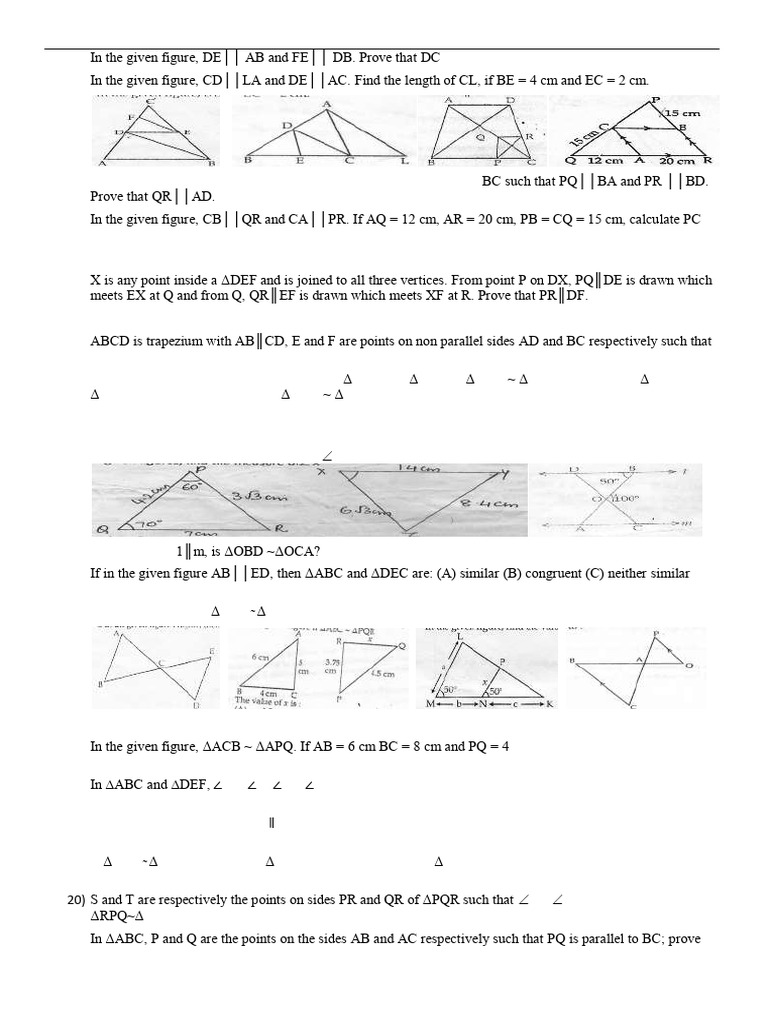 Class 10 Similar Triangles Exercises | PDF | Euclidean Geometry ...