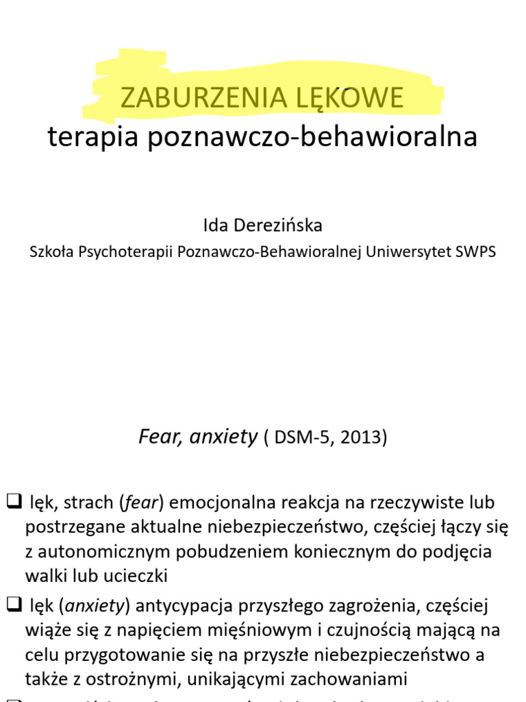 zaburzenia lękowe studenci SWPS 2020 | PDF