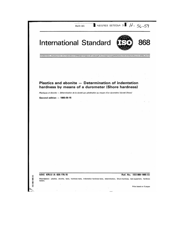 ISO 868 Shore Hardness | PDF