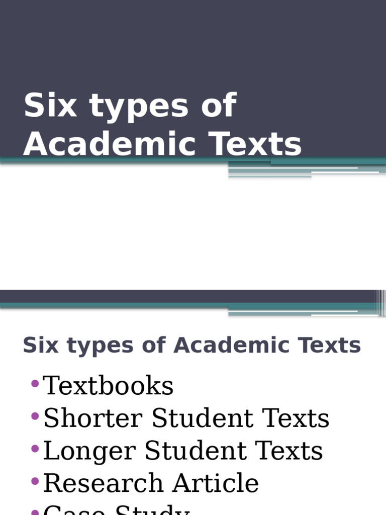 Types of Academic Texts Explained | PDF