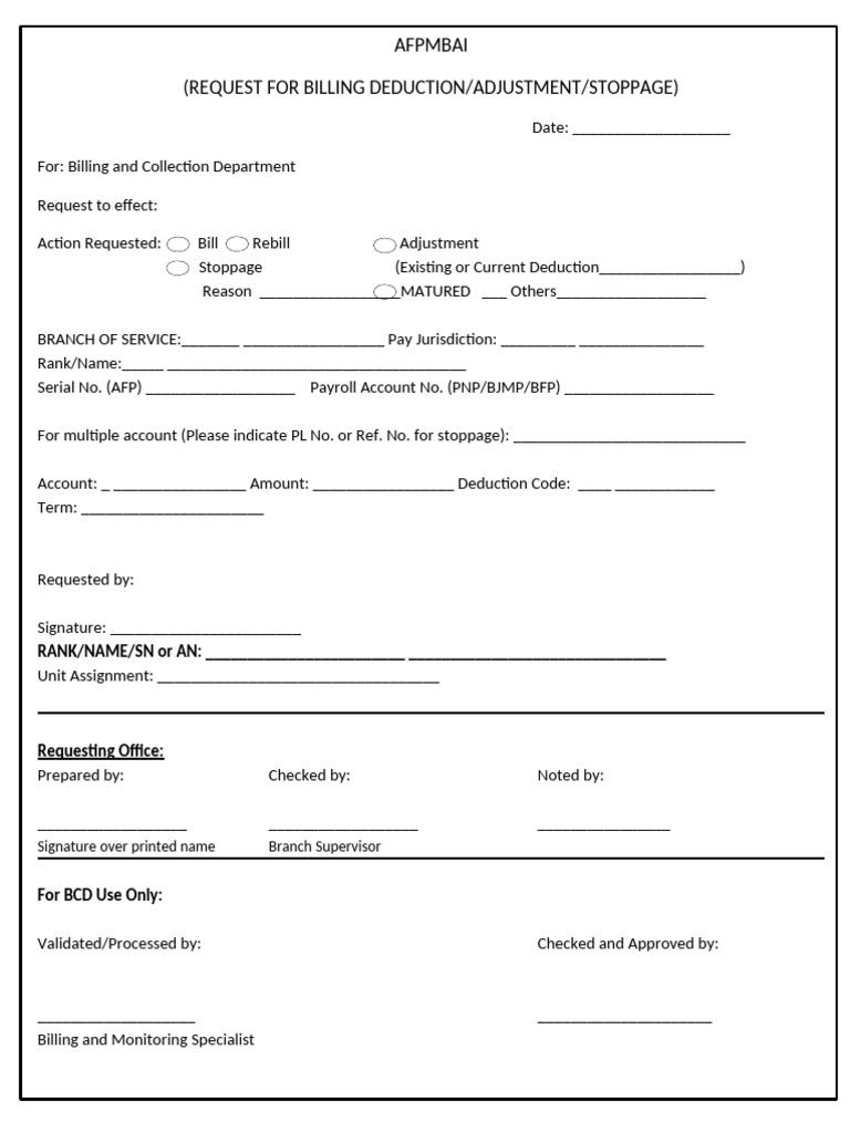 Adjustment Rebilling Stoppage | PDF