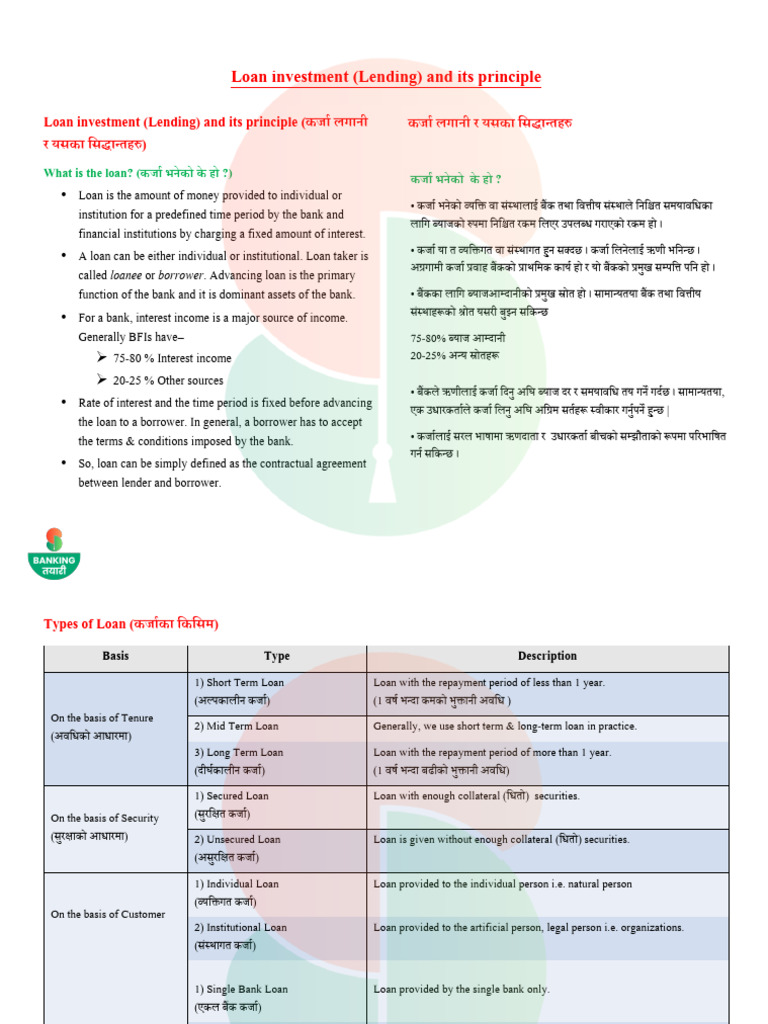 Loan Investment Principles Explained | PDF | Loans | Interest
