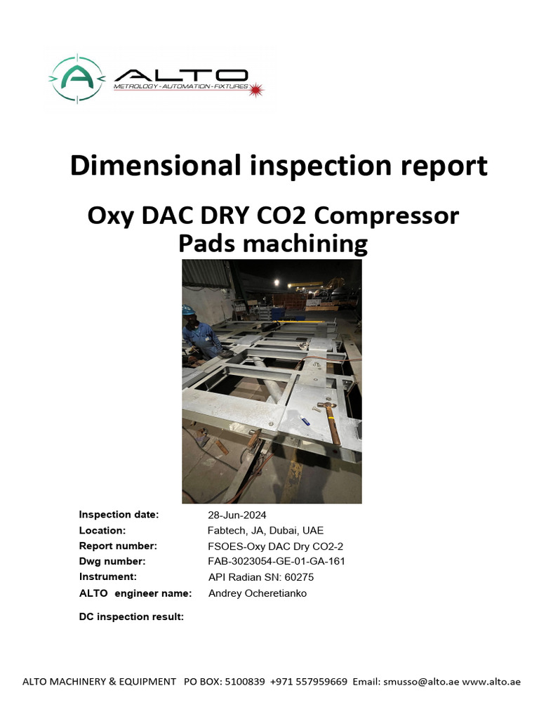 Dimensional Inspection Report for CO2 Compressor | PDF | Mechanical ...