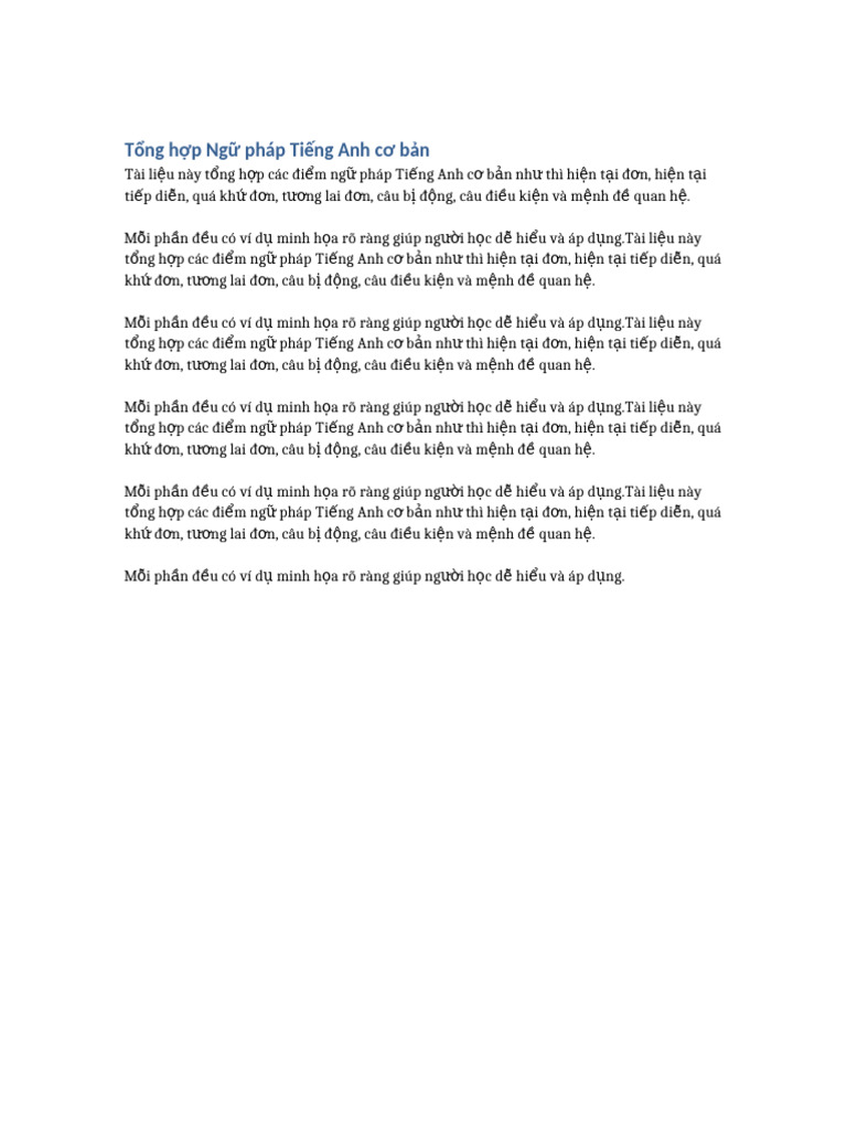 Tai Lieu 1 | PDF