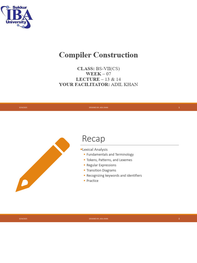 Compiler Construction Lec1314 | PDF | Parsing | Syntax