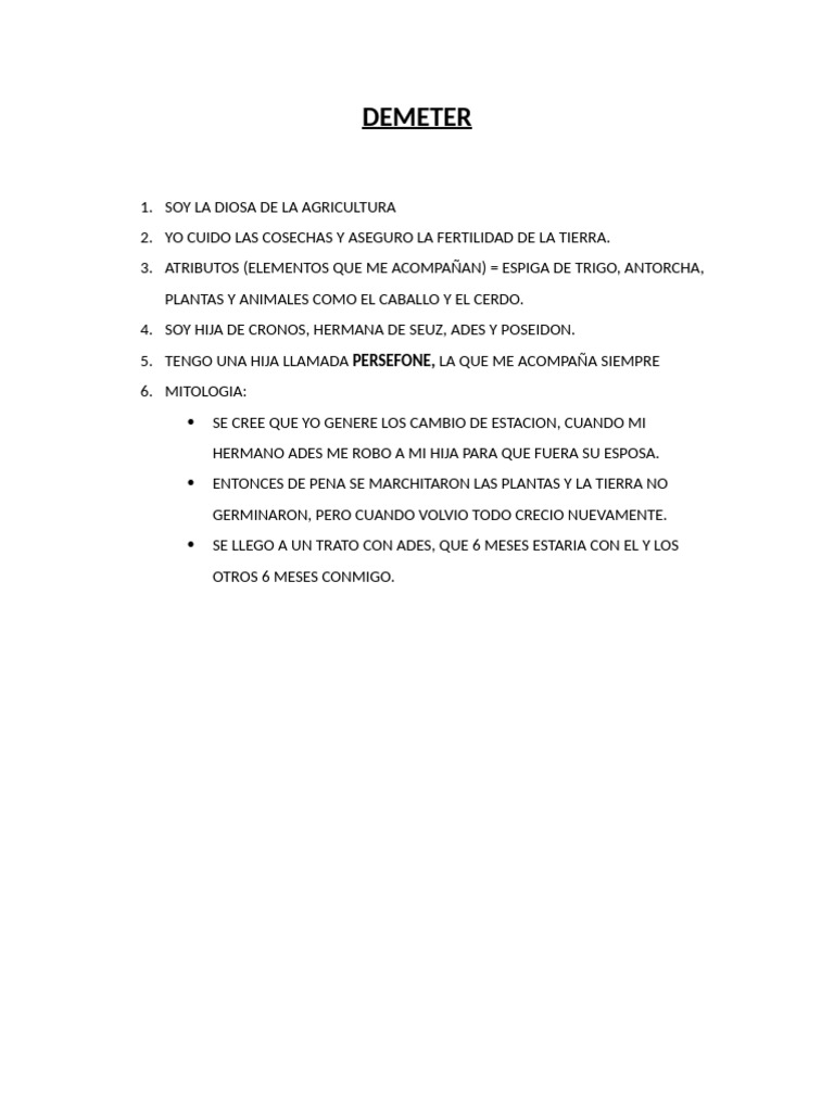 Demeter | PDF