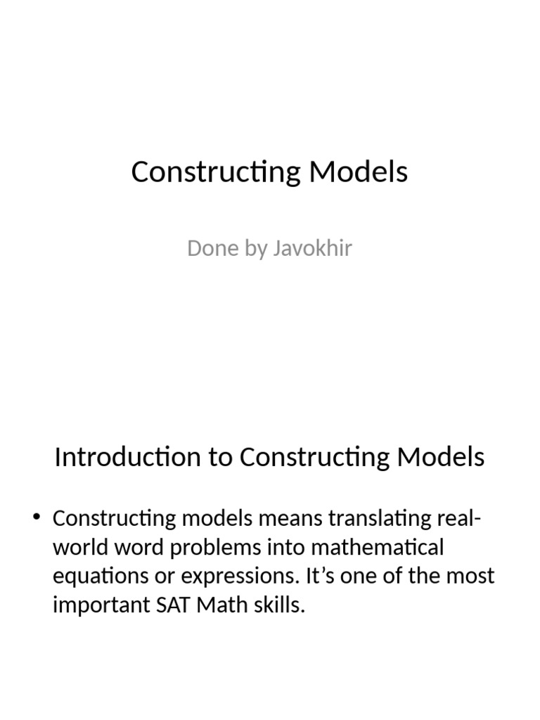 How to Construct Mathematical Models | PDF | Equations | Variable ...