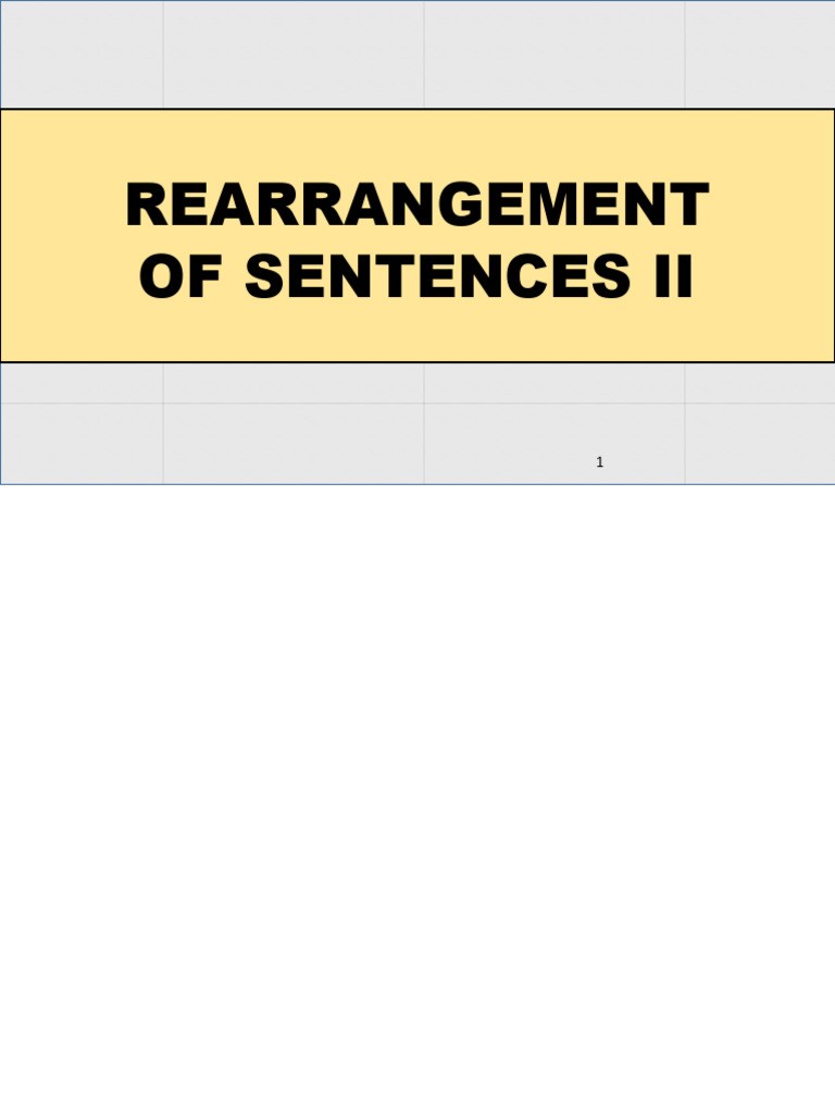 Sentence Rearrangement Exercises | PDF | Natural Environment