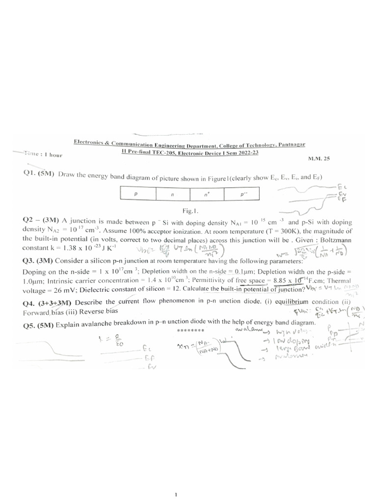 Electronic Devices Pyqs | PDF