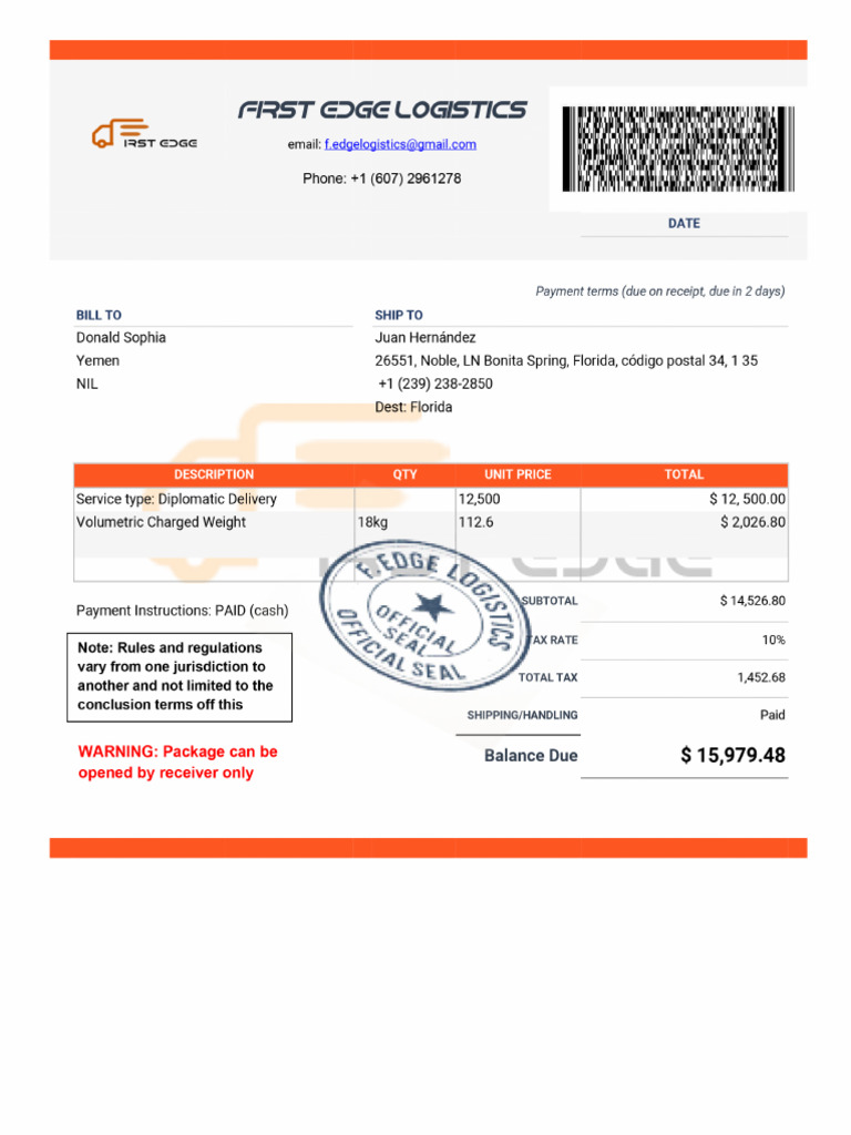 Invoice To Florida | PDF