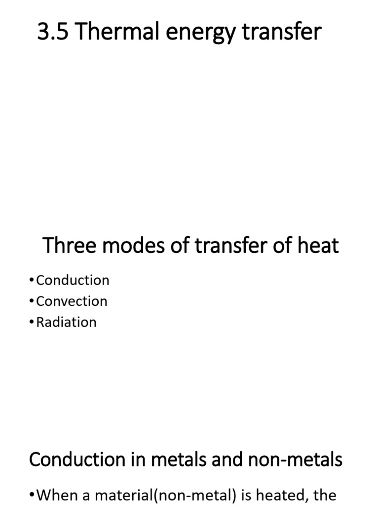 3.5 Thermal Energy Transfer | PDF | Heat Transfer | Thermal Conduction