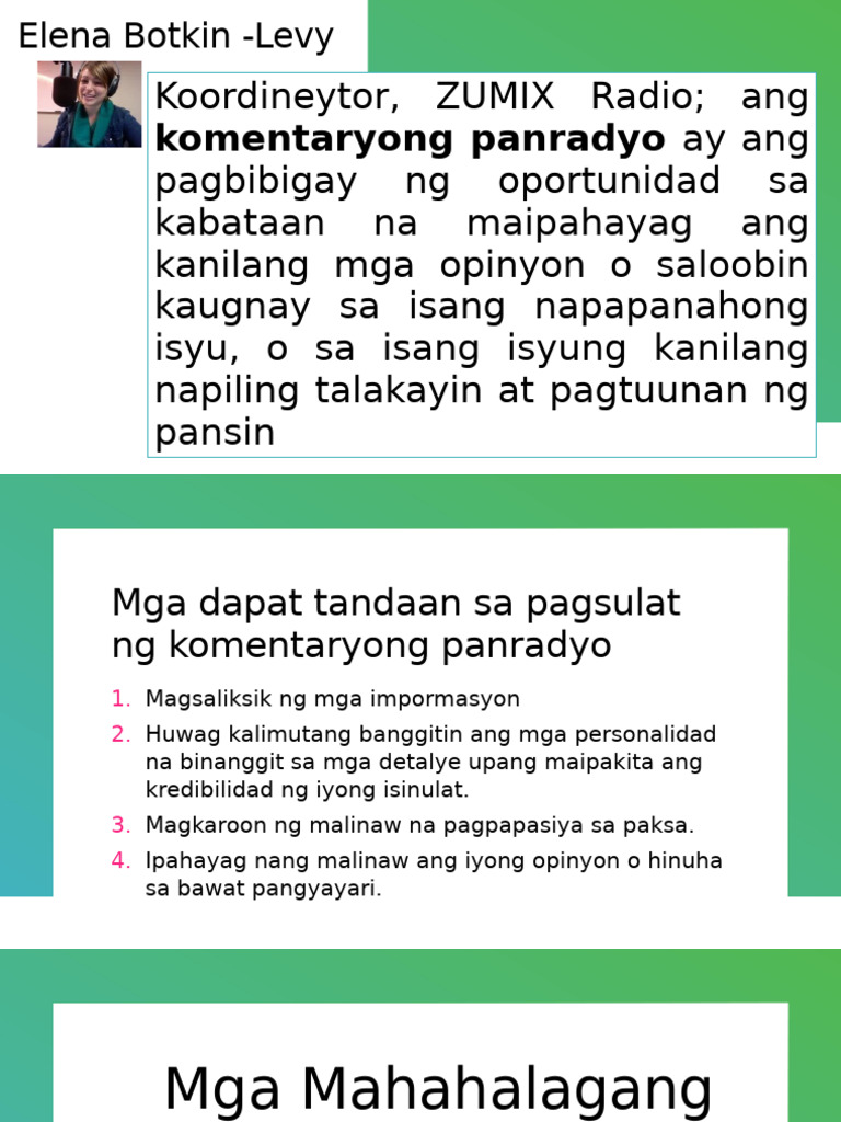 FILIPINO8 Q3 W2 - Programang-Panradyo | PDF