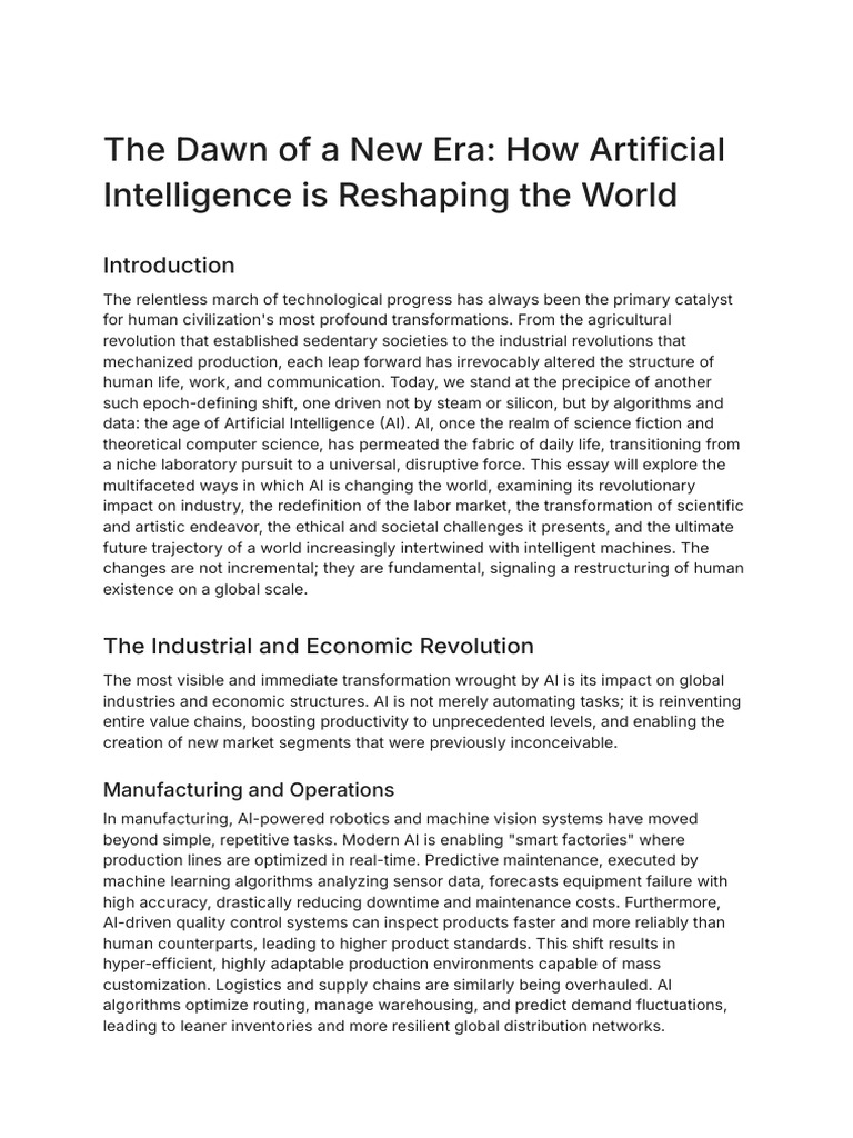 AI's Impact on Industry and Society | PDF | Artificial Intelligence ...