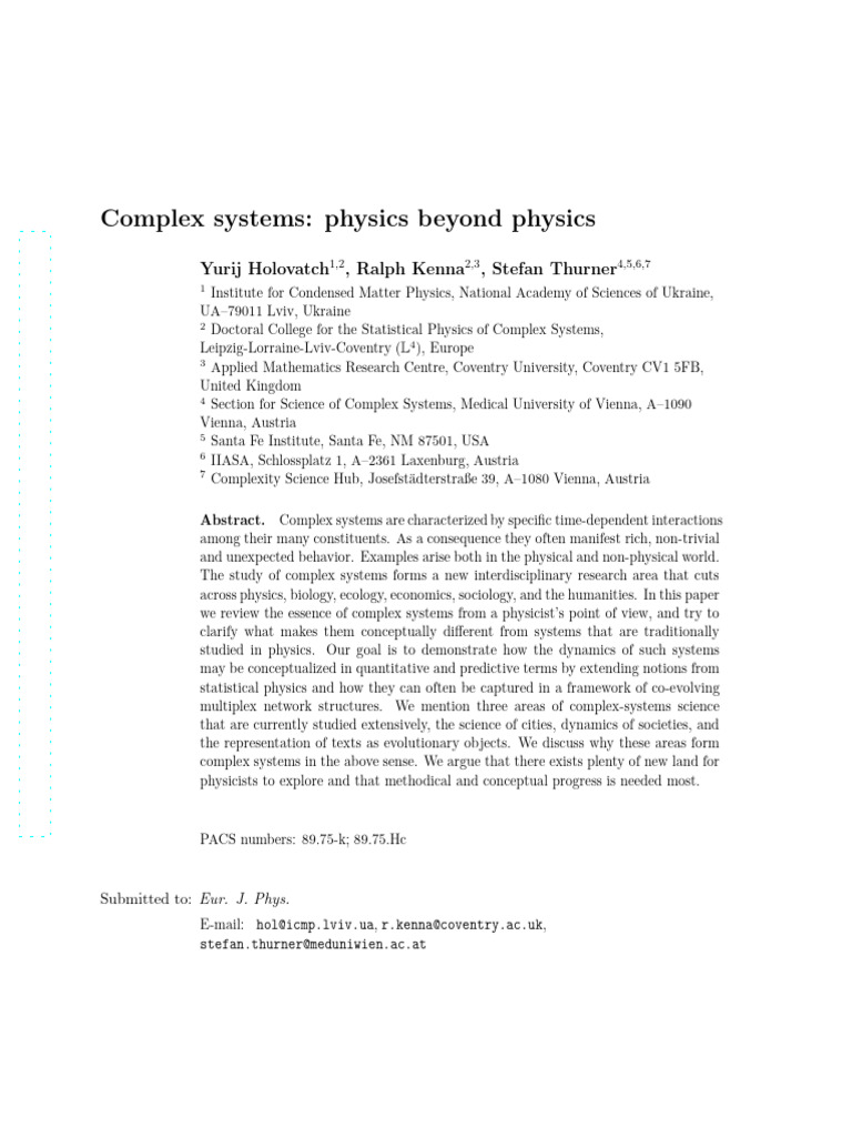 Understanding Complex Systems in Physics | PDF | Physics | Determinism