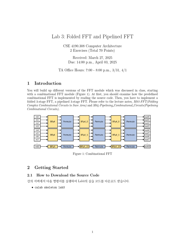 Folded and Pipelined FFT Lab Guide | PDF | Fast Fourier Transform ...