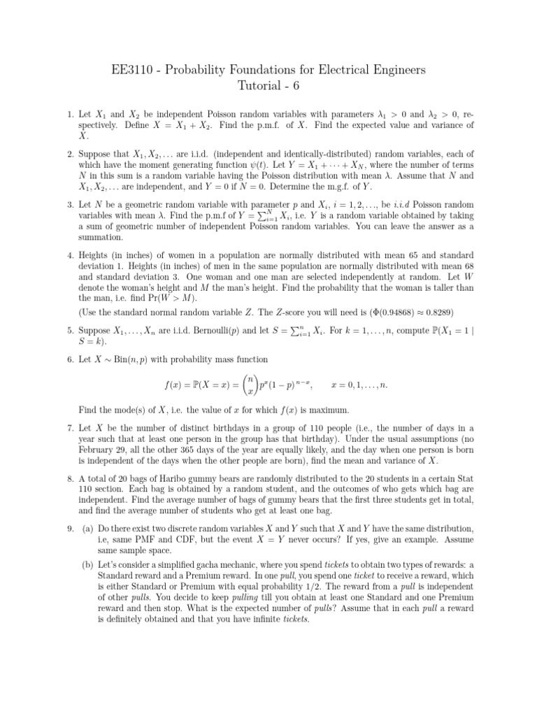Probability Foundations for Electrical Engineers | PDF | Probability ...