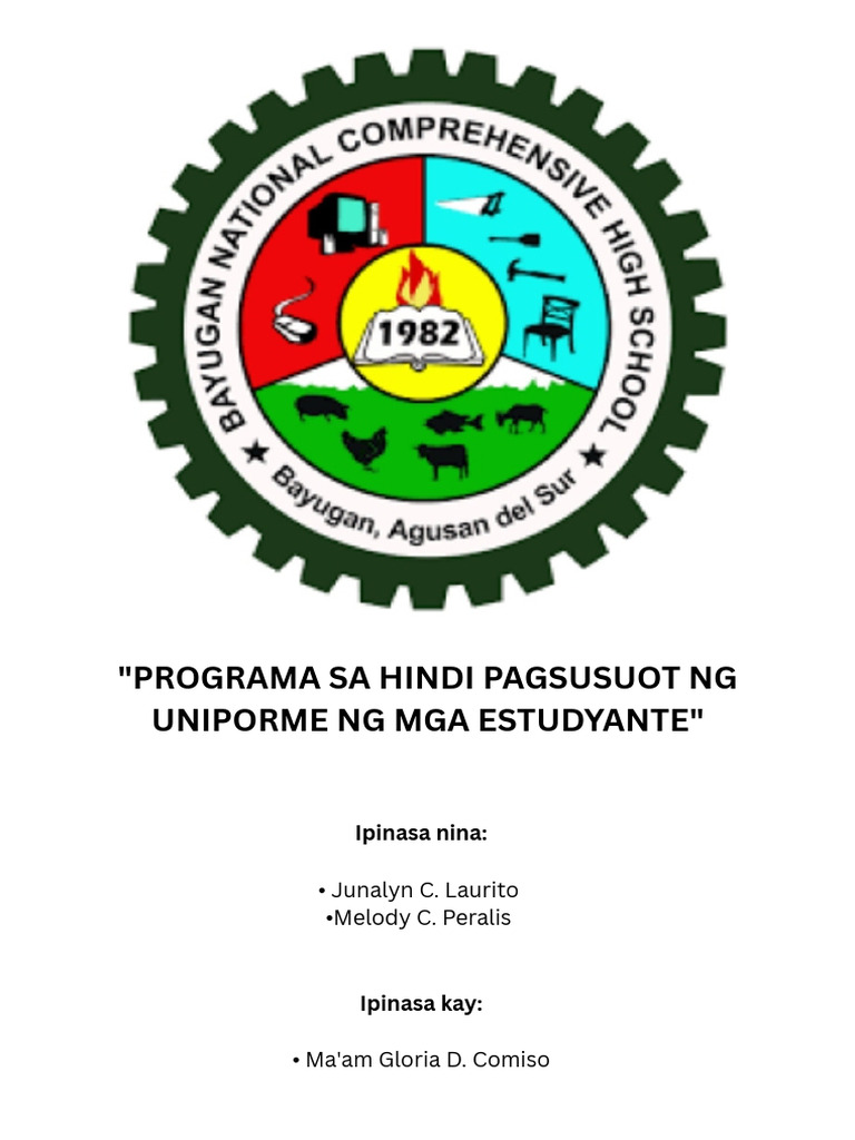 Programa Sa Hindi Pagsusuot NG Uniporme NG Mga Estudyante - 20260105 ...