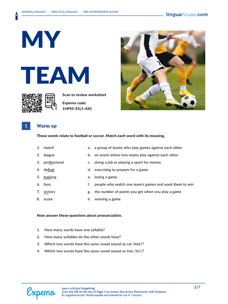 Football Vocabulary and Second Conditional Practice | PDF | Verb ...
