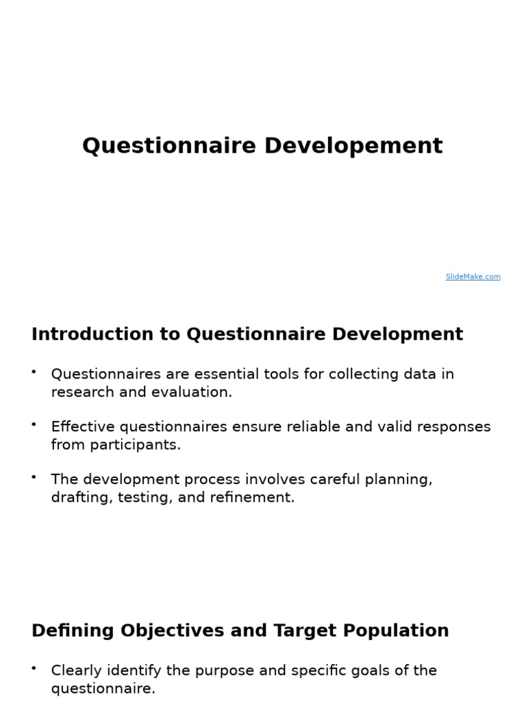 Effective Questionnaire Development Guide | PDF | Questionnaire ...