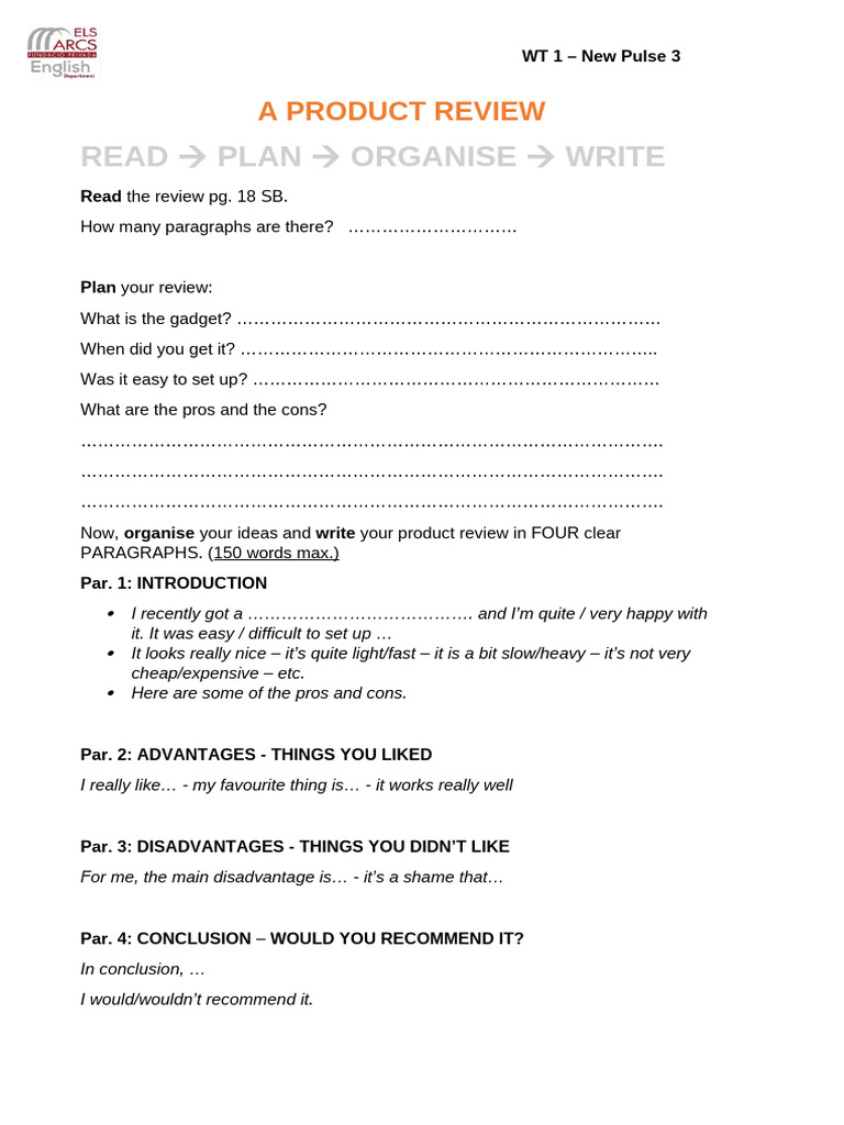 WT1 - AProductReview 2 | PDF