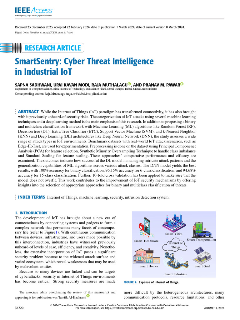 SmartSentry: IoT Cyber Threat Detection | PDF | Computer Security ...