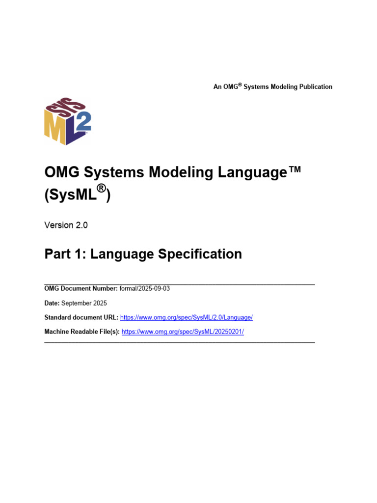 SysML 2.0 Language Specification Document | PDF | Object Management ...