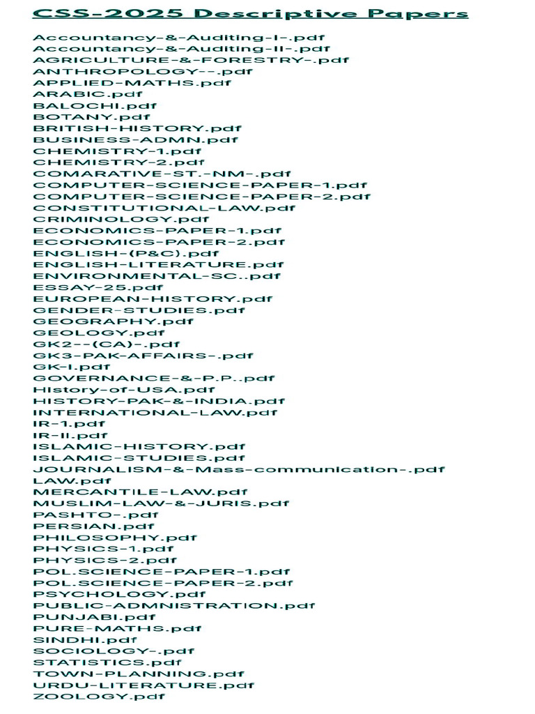 CSS-2025 Descriptive Papers | PDF