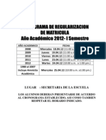 Cronograma Regularizacion 2012 I
