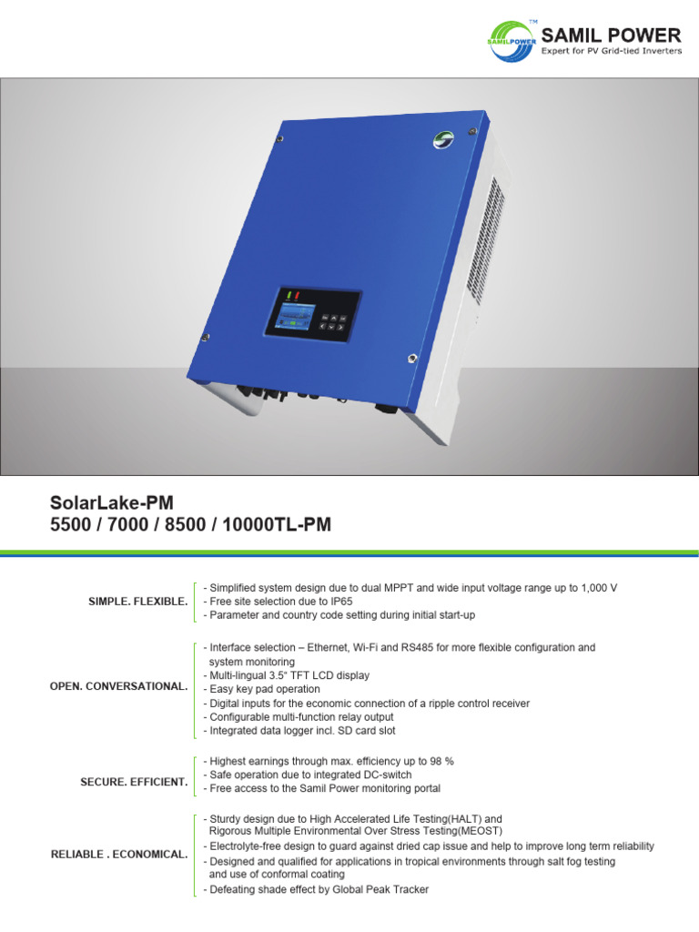 SolarLake TL-PM Inverter Series Overview | PDF | Alternating Current ...