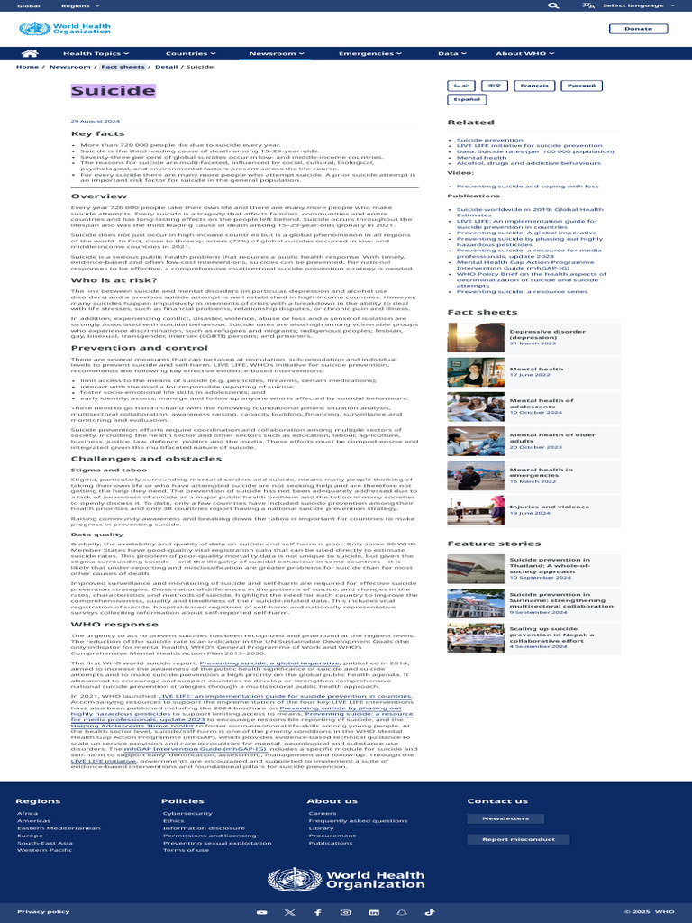 Global Suicide Prevention Insights | PDF | Suicide | Mental Health