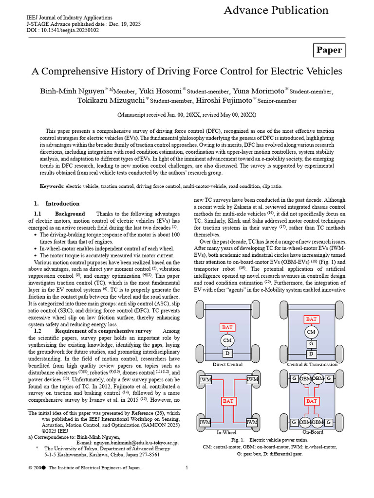 Driving Force Control in Electric Vehicles | PDF | Force | Control Theory