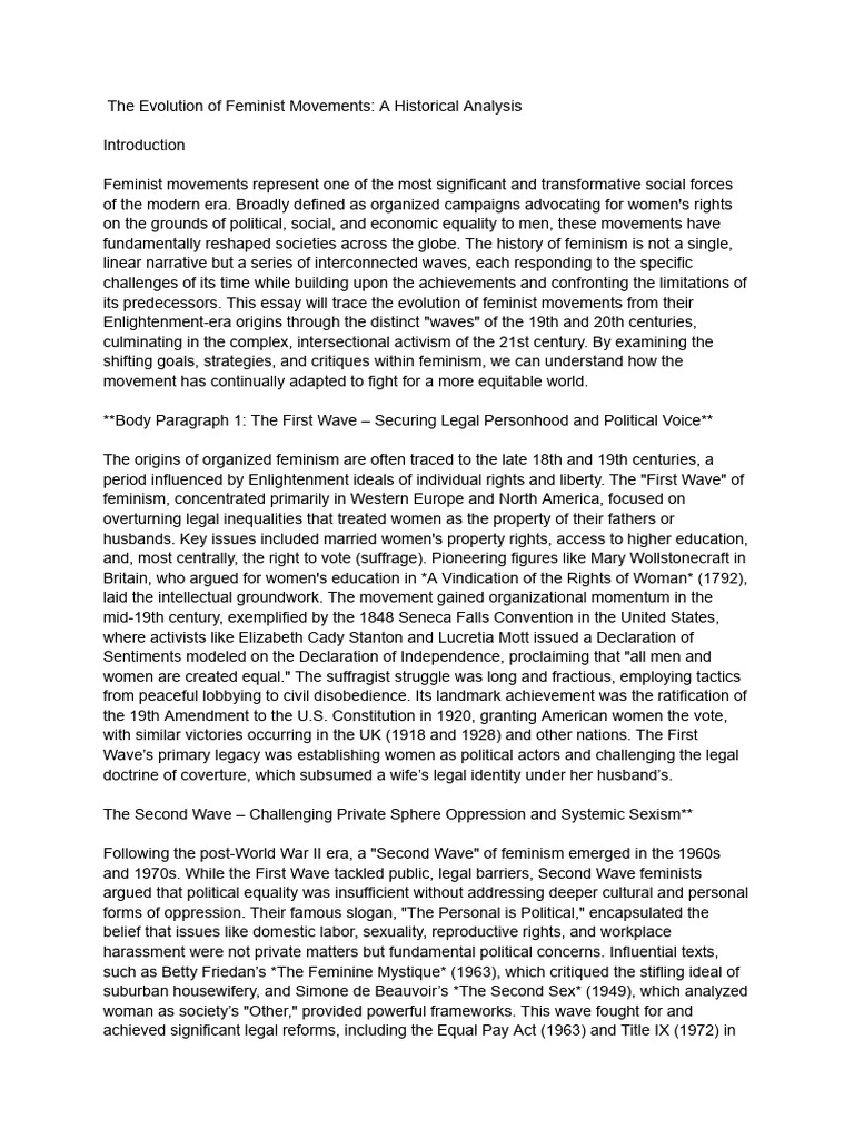 History of Feminist Movements Explained | PDF | Gender Studies | Feminism