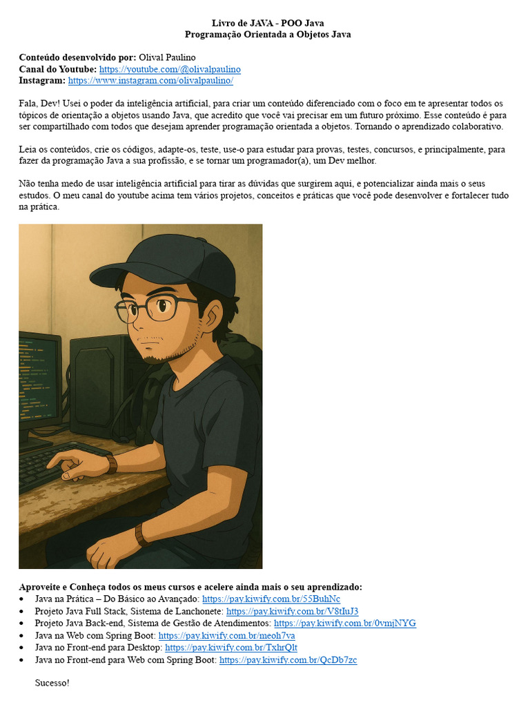 Fundamentos de POO em Java | PDF | Classe (programação de computadores ...