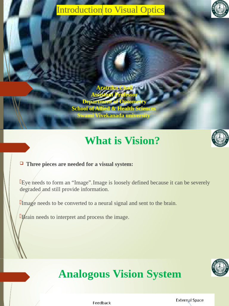 Introduction of Visual Optics | PDF | Cornea | Eye