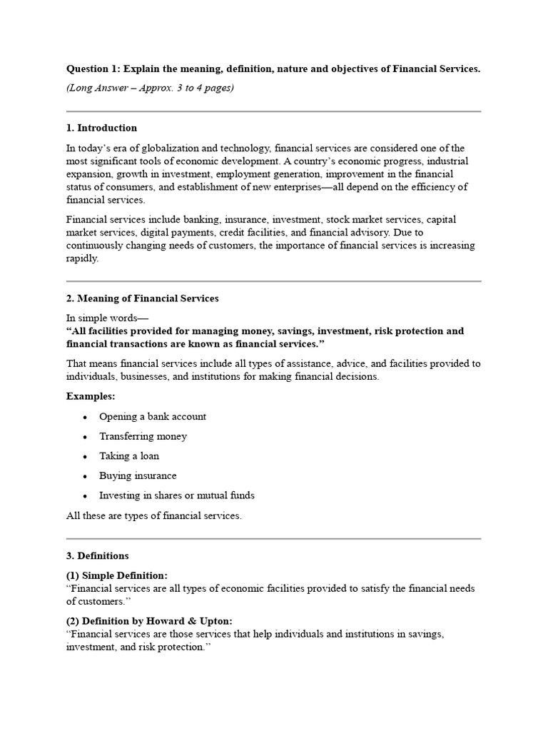 Overview of Financial Services Explained | PDF | Marketing | Pricing