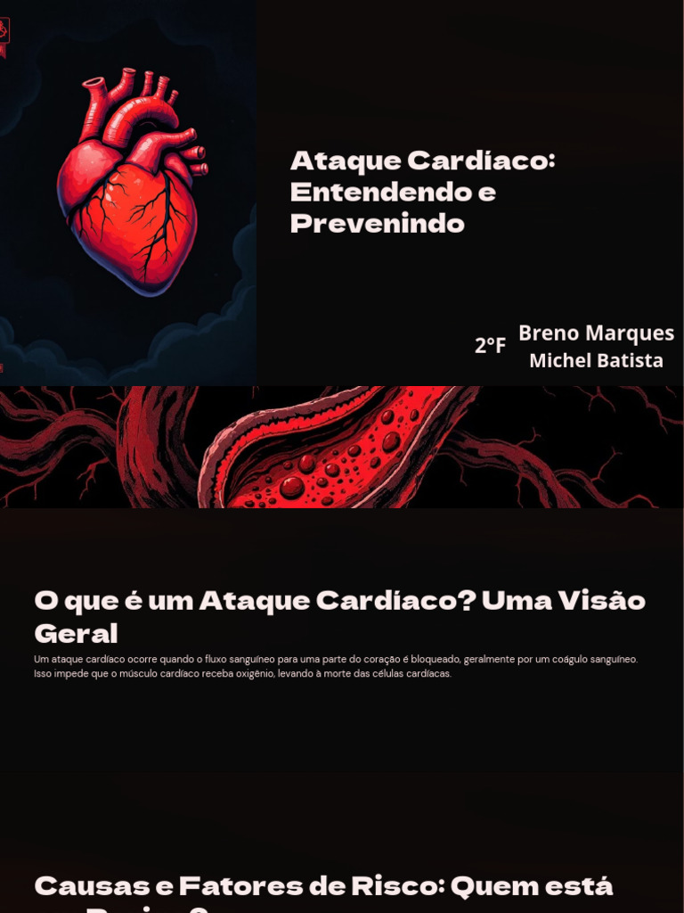 Ataque Cardíaco: Causas e Prevenção | PDF | Infarto do Miocárdio | Coração