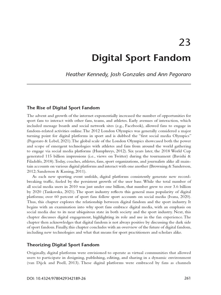 Exploring Digital Sport Fandom Trends | PDF | Augmented Reality ...