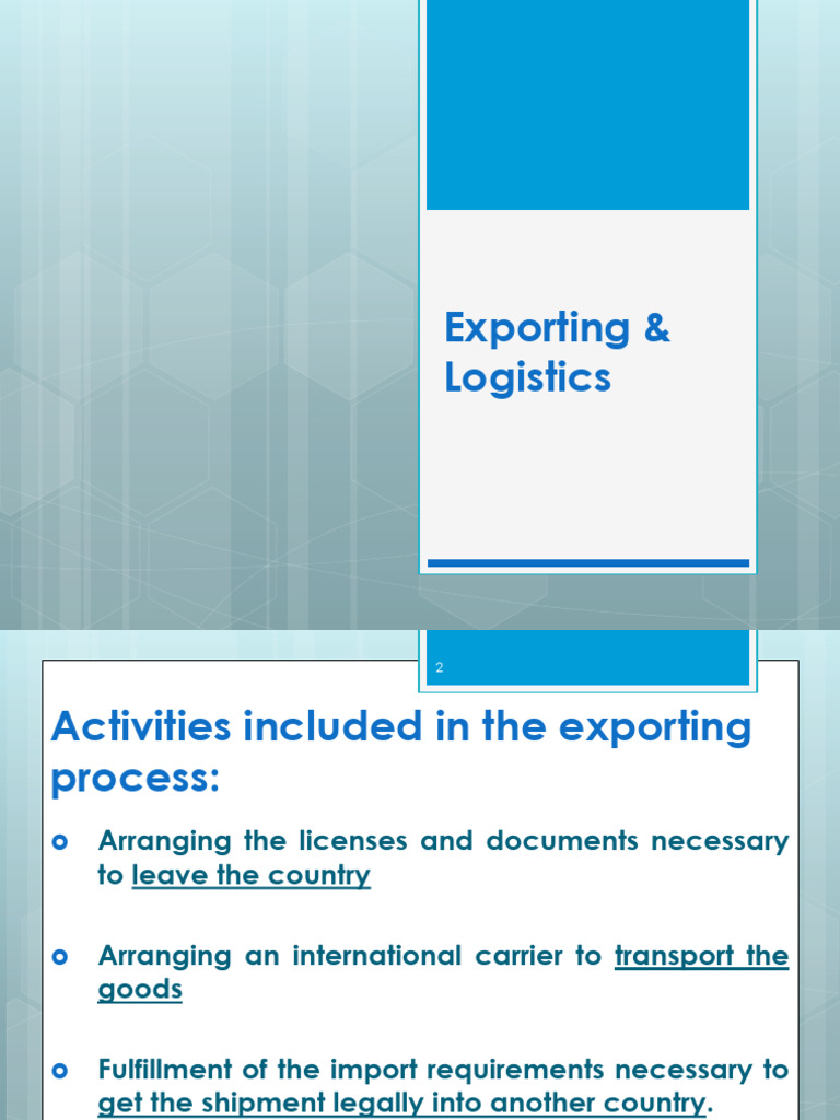 Exporting and Logistics Essentials Guide | PDF | Business | Logistics