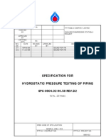 SPC-0804.02-96.58 Rev D2 Hydrostatic Pressure Testing of Piping