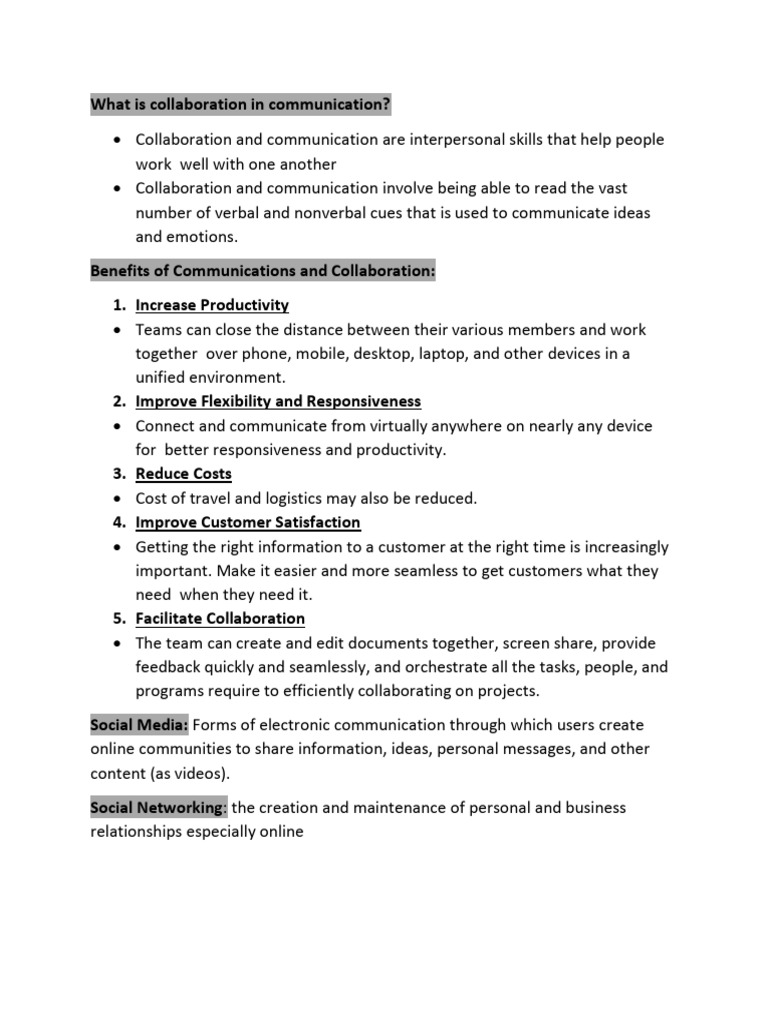 Understanding Collaboration in Communication | PDF | Communication ...