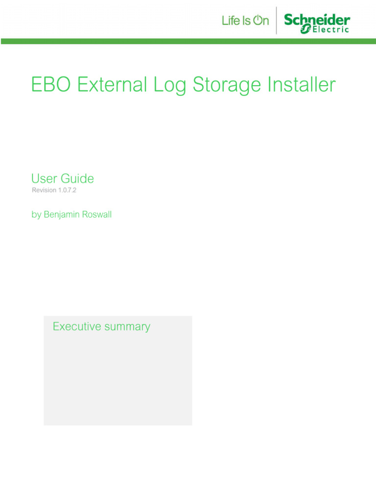 EBO External Log Storage Installer Guide | PDF | Postgre Sql | Databases