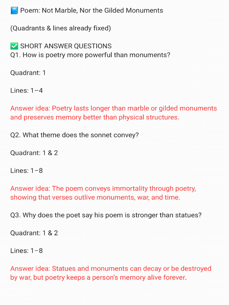 16 Questions For Not A Marble | PDF