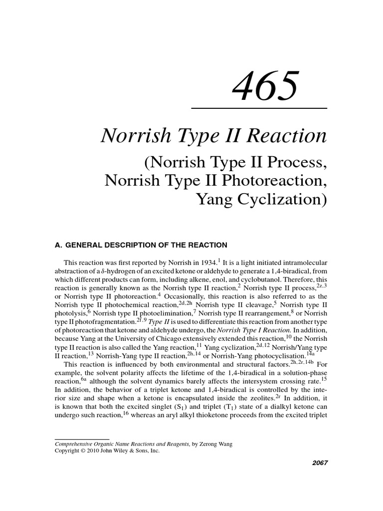 Norrish Type II Reaction Overview | PDF | Photochemistry | Organic ...