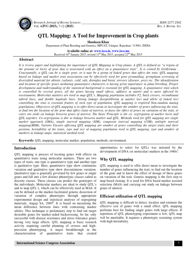 QTL Mapping | PDF | Quantitative Trait Locus | Genetic Linkage
