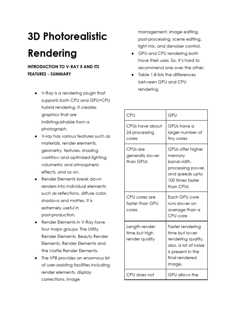 V-Ray 5: Features and Rendering Techniques | PDF | Rendering (Computer ...