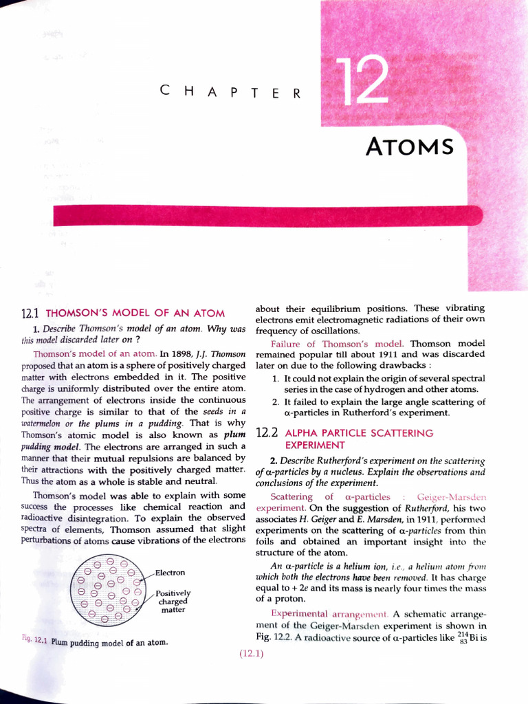 Thomson and Rutherford Atomic Models | PDF | Atomic Nucleus | Atoms