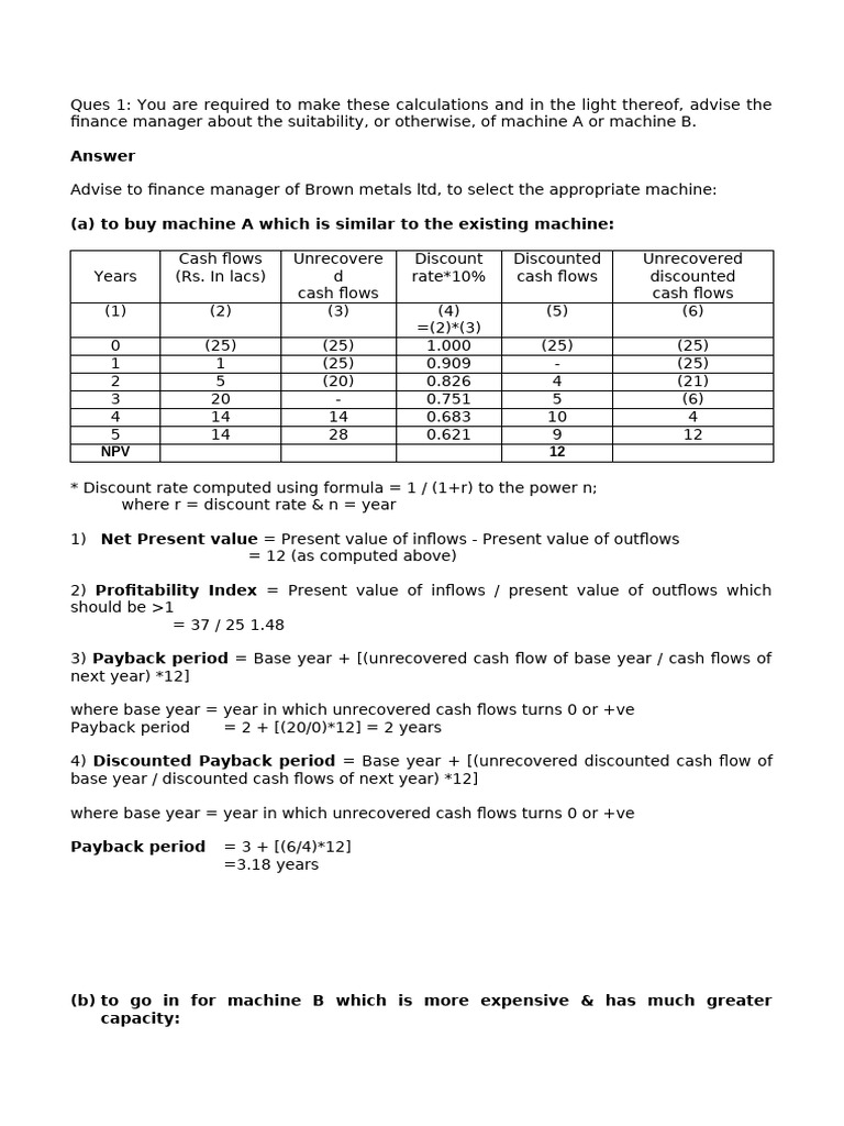 Qs2 - Case Study | PDF | Net Present Value | Financial Services