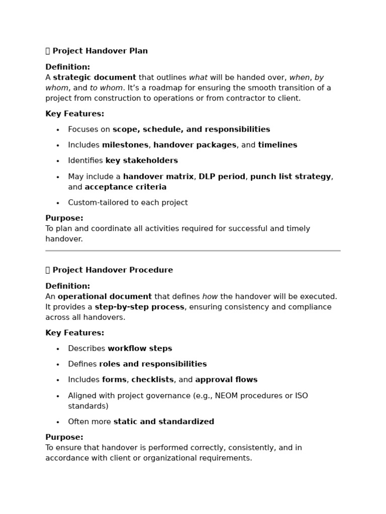 Project Handover Plan & Procedure Guide | PDF
