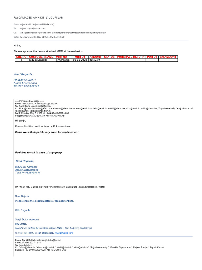 Cliam No Aed0000040- Siliguri Lab | PDF | Business Documents | Accounting